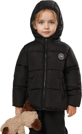Geaca neagra de iarna pentru fete, cu gluga, captusita, 5 ani, 110 cm [3]
