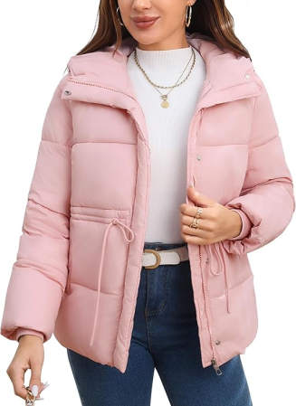 Geci si Veste dama - Geaca roz de iarna/toamna pentru femei, 2XL