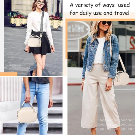 Geanta mica de umar din PU crem cu 2 compartimente 20.5x15.5x10 cm [4]