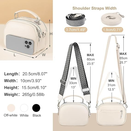 Geanta mica de umar din PU crem cu 2 compartimente 20.5x15.5x10 cm [1]