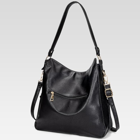 Geantă Damă Elegantă, 3 Compartimente, Piele Ecologică, Curea Reglabilă și Detașabilă, Geantă de Umăr Crossbody [5]