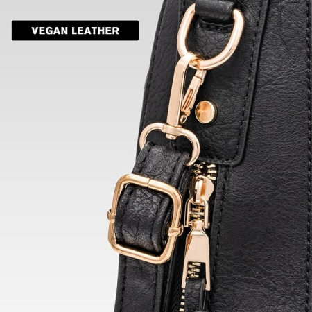 Geantă Damă Elegantă, 3 Compartimente, Piele Ecologică, Curea Reglabilă și Detașabilă, Geantă de Umăr Crossbody [4]