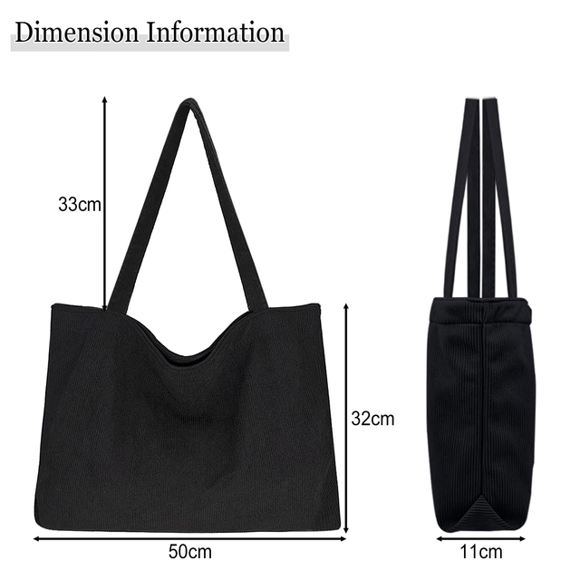 Geantă textila neagra de cumparaturi pentru femei 50x11x32 cm [1]