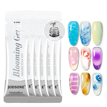 Produse nail art - Set 6 rezerve Bloom Gel, 10 ml/bucată, pentru reumplere, utilizare practică și economică