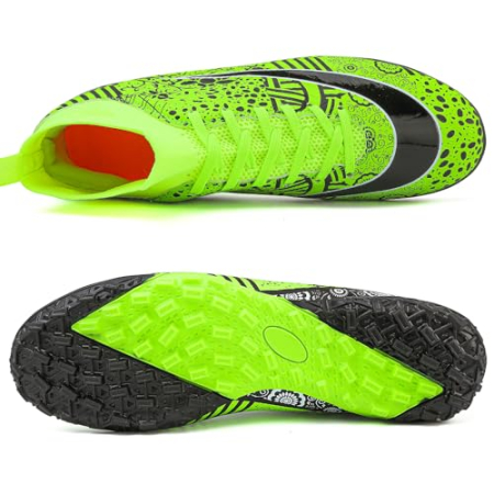 Ghete de fotbal pentru copii, cu crampoane de teren sintetic, cu verde marimea 37 [2]