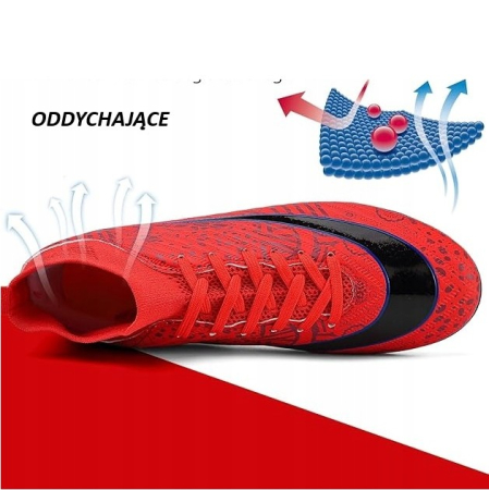 Ghete de fotbal pentru copii, cu crampoane de teren sintetic, cu rosu marimea 39 [5]