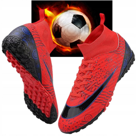 Ghete de fotbal pentru copii, cu crampoane de teren sintetic, cu rosu marimea 39 [4]