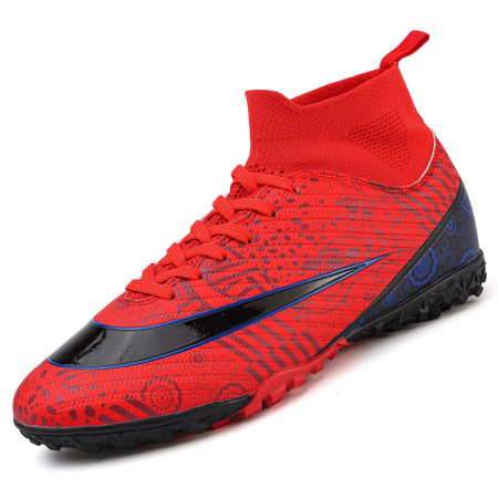 PANTOFI SPORT - Ghete de fotbal pentru copii, cu crampoane de teren sintetic, cu rosu marimea 39