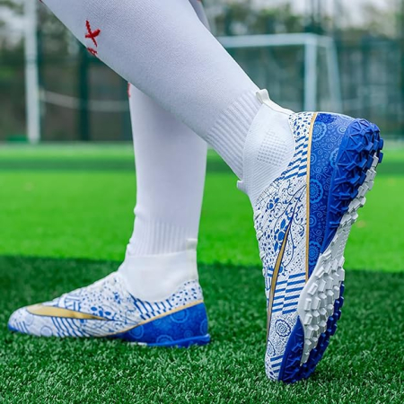 Ghete de fotbal pentru copii, cu crampoane de teren sintetic, cu albastru marimea 30 [4]