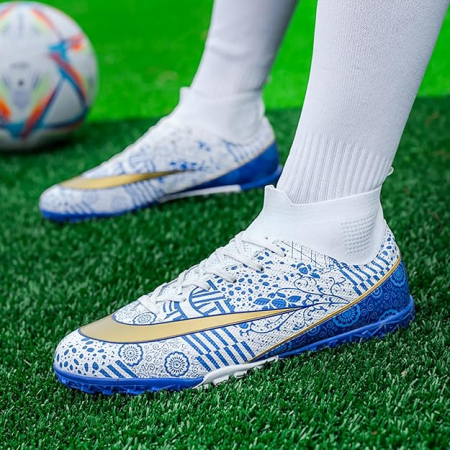 Ghete de fotbal pentru copii, cu crampoane de teren sintetic, cu albastru marimea 31 [5]