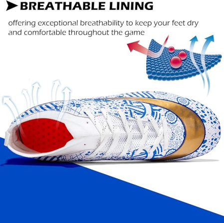 Ghete de fotbal pentru copii, cu crampoane de teren sintetic, cu albastru marimea 31 [2]