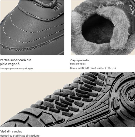 Ghete de iarna imblanite pentru barbati, impermeabile, usoare, gri 43 [2]