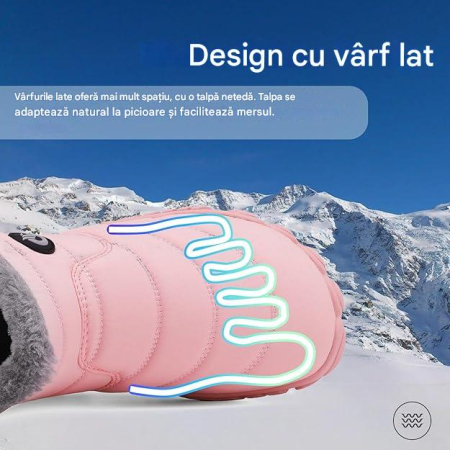 Ghete de iarna imblanite pentru femei, impermeabile, usoare, roz 36 [2]