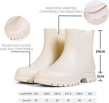 Cizme moderne de ploaie din cauciuc, confortabile, perfect impermeabile 40 [2]