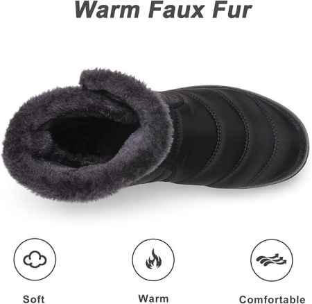 Ghete de iarna imblanite pentru femei, impermeabile, usoare, negru 43 [1]