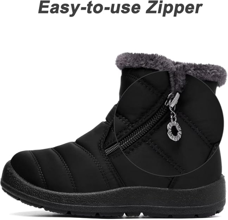 Ghete de iarna imblanite pentru femei, impermeabile, usoare, negru 38 [3]