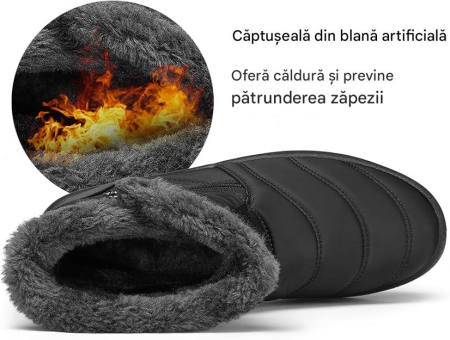 Ghete de iarna imblanite pentru femei, impermeabile, usoare, negru 38 [2]