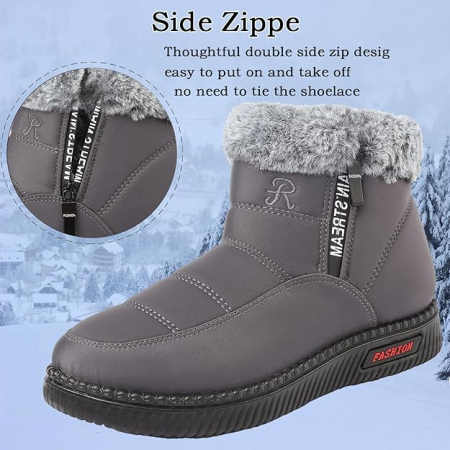 Ghete de iarna  pentru femei, impermeabile, usoare, gri 36 [3]