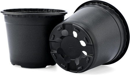 Ghivece din plastic negre pentru flori, 10x7.5x8.5 cm 100 bucati [3]