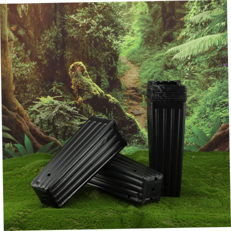 Ghivece adanci, negre pentru flori inalte sau pomisori, 30x10x10 cm, set 50 bucati [7]