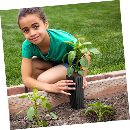 Ghivece adanci, negre pentru flori inalte sau pomisori, 30x10x10 cm, set 50 bucati [5]