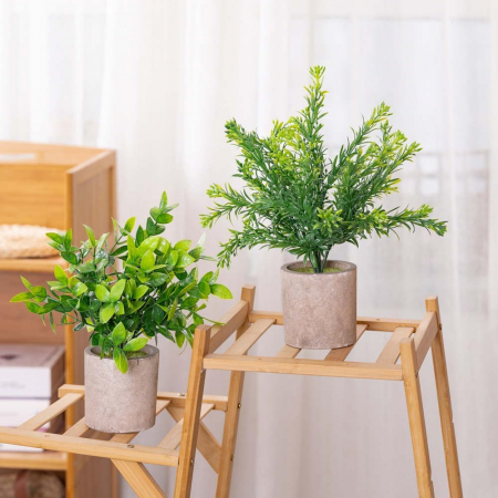 Ghivece ornamentale cu plante verzi artificiale, 2 bucati 23 cm [4]