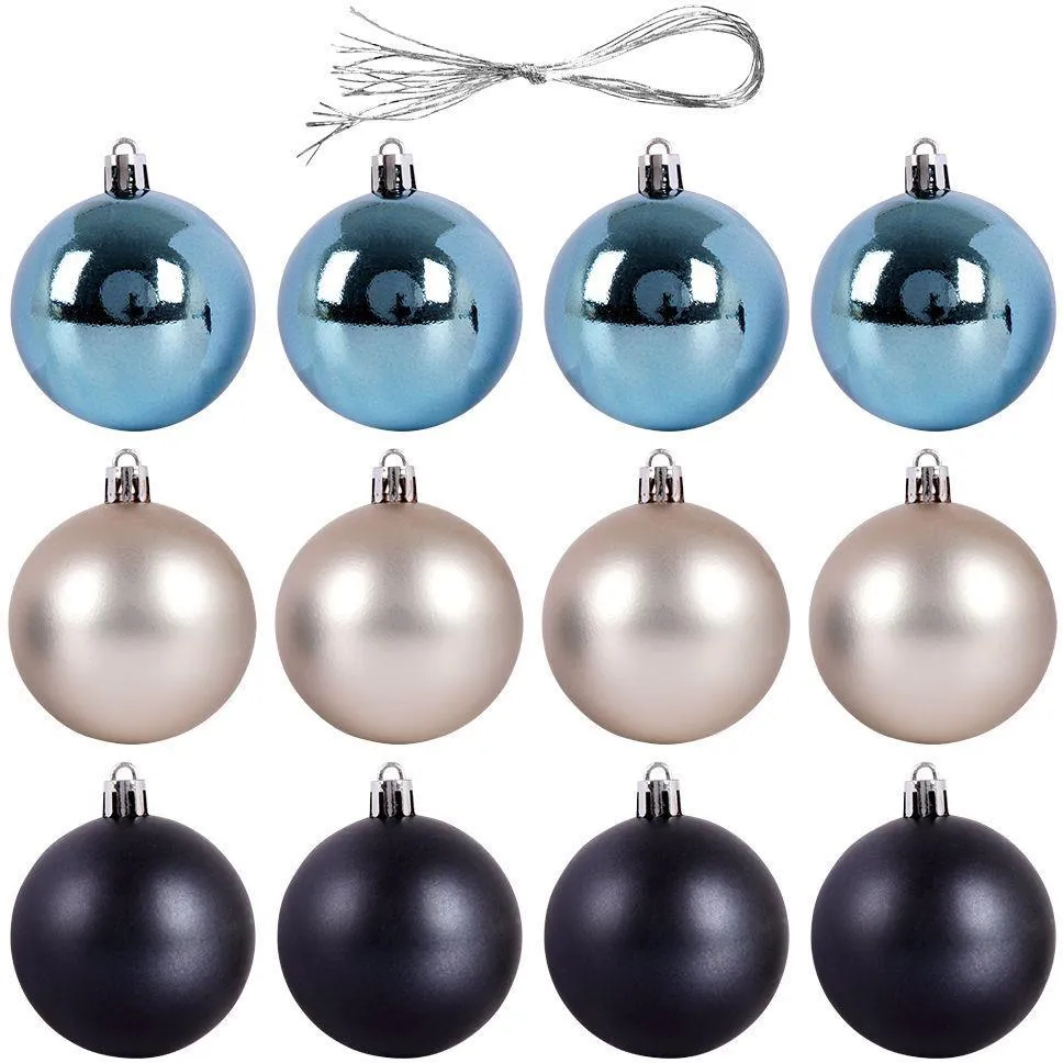 Globuri decorare pom sarbatori 3 culori, 12 bucati [3]