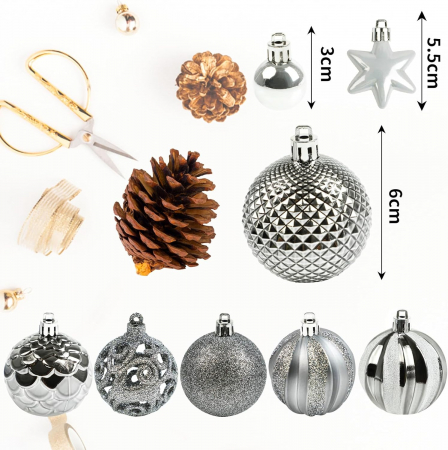 Globuri decorare pom sarbatori- set 42 bucati [6]
