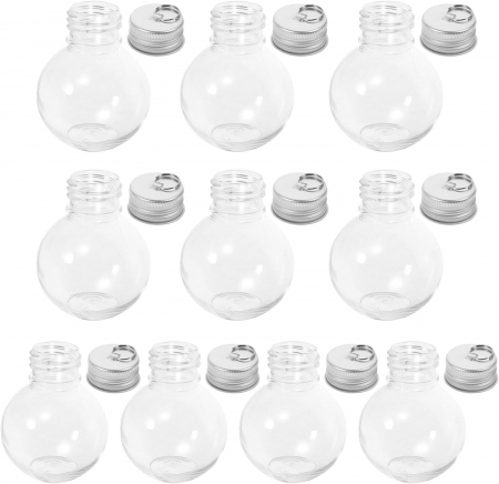 globuri - Globuri decorare pom sarbatori transparente pentru umplere, 50 ml- set 10 bucati