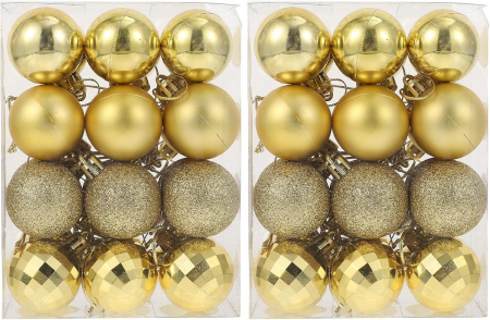 globuri - Globuri decorare pom sarbatori argintii- set 48 bucati