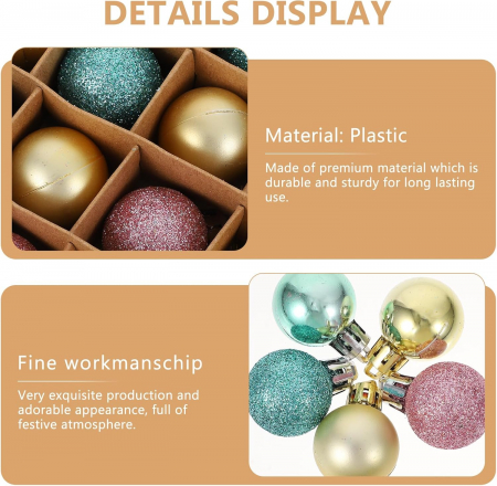 Globuri decorare pom sarbatori argintii- set 48 bucati [6]