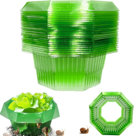Accesorii unelte gradinarit - Gulere protectie salata impotriva melcilor, set 10 buc