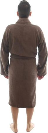 Halat de baie unisex din bumbac , maro, moale, super absorbant, M [4]