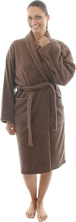 Halate baie - Halat de baie unisex din bumbac , maro, moale, super absorbant, M