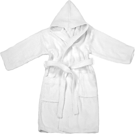 Halat de baie din bumbac pentru copii, Alb, moale, super absorbant, 14 [4]