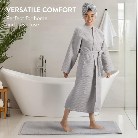 Halat de baie pentru adulti unisex gri 3XL [2]
