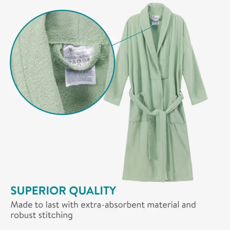 Halat albastru de baie unisex din bumbac, moale, super absorbant, 3XL [2]