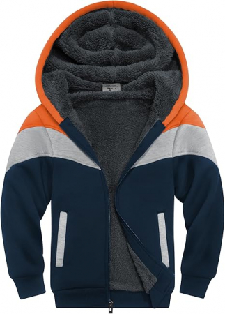 hanorace barbati - Hanorac lejer, gros, captusit, cu gluga, fermoar si buzunare pentru baieti 10-12 ANI