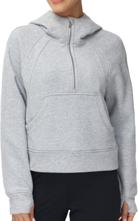 BLUZE FEMEI - Hanorac de dama gros cu gluga si fermoar, Gri XL