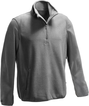 BLUZE FEMEI - Hanorac din fleece pentru barbati, maneca lunga, fermoar la gat, guler ridicat, Gri M