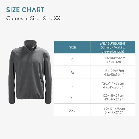 Hanorac din fleece pentru barbati, maneca lunga, fermoar la gat, guler ridicat, Gri M [5]