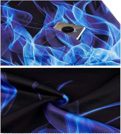 Hanorac negru flacari, captusit, unisex, maneca lunga,  gluga, M [5]