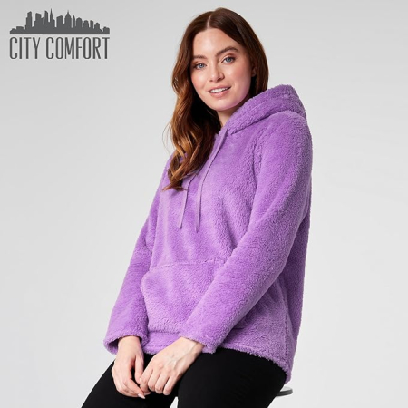 Hanorac lejer cu gluga, de dama, violet S [4]