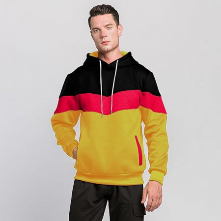 Hanorac unisex lejer, cu gluga, negru/rosu/galben 2XL (greutate 65-70 kg, inaltime 170-180 cm) [3]