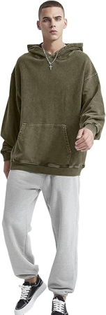 Hanorac casual lejer, cu gluga, verde vintage M [4]