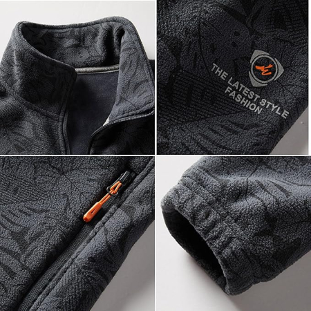 Jachetă polar unisex ușoară mânecă lungă stil pilot – Negru XL [6]