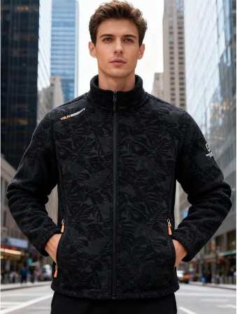 Jachetă polar unisex ușoară mânecă lungă stil pilot – Negru XL [2]