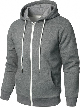 Hanorac unisex lejer, cu gluga si buzunare Gri S [1]