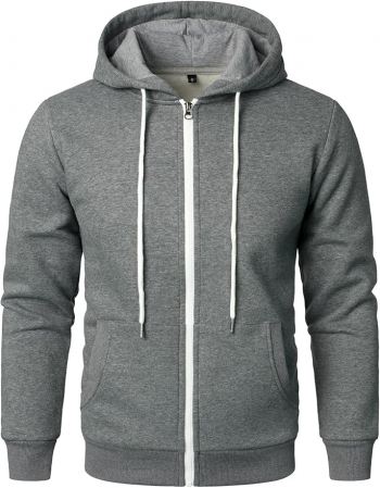 IMBRACAMINTE - Hanorac unisex lejer, cu gluga si buzunare Gri S