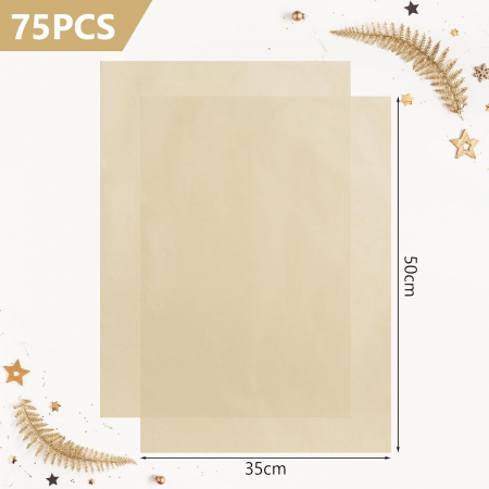 Hartie fina de ambalat cadouri, Crem 50x35cm set 75 buc [1]